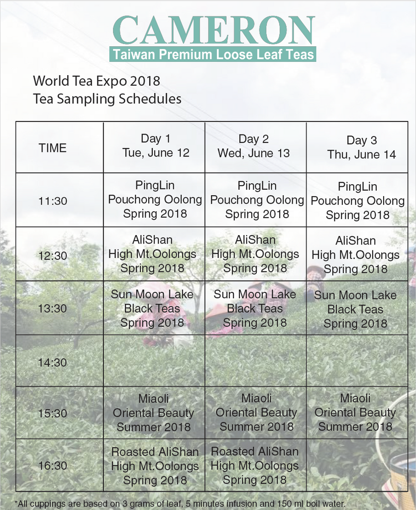 World Tea Expo 2018 - Tea Tasting Schedules